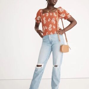 Madewell Georgette Lucie Smocked Top Sz XS